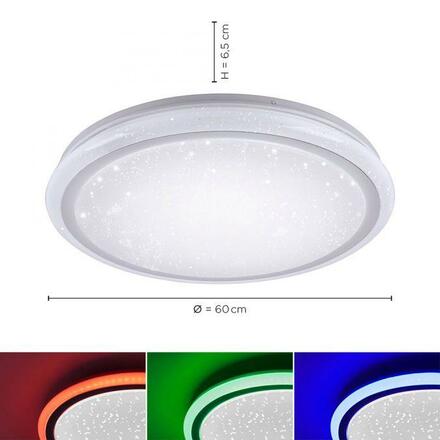 LEUCHTEN DIREKT is JUST LIGHT LED stropní svítidlo, bílé, hvězdné nebe RGB+3000-5000K LD 15230-16