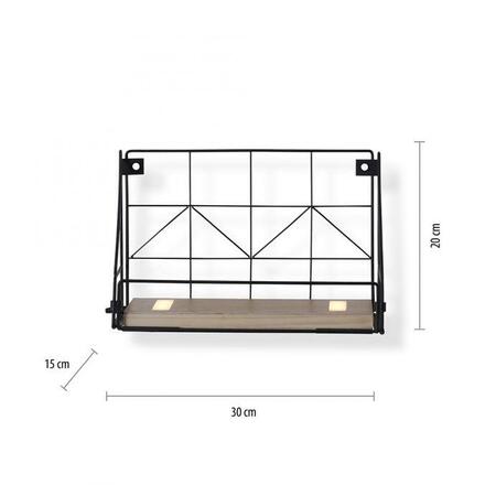 LEUCHTEN DIREKT is JUST LIGHT LED nástěnné svítidlo police 31x16,5x20cm, černé tělo ze dřeva, teplá bílá, vypínač 3000K