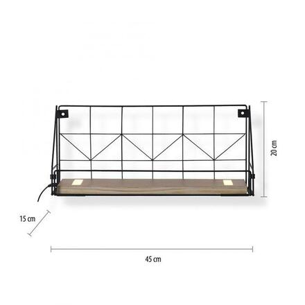 LEUCHTEN DIREKT is JUST LIGHT LED nástěnné svítidlo, police 46x16x20cm, černá, tělo ze dřeva, teplá bílá, vypínač 3000K