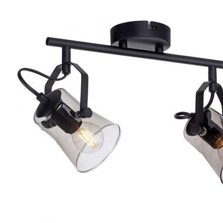 LEUCHTEN DIREKT is JUST LIGHT 2 ramenné stropní svítidlo černá barva otočné v jednoduchém designu  LD 15282-18