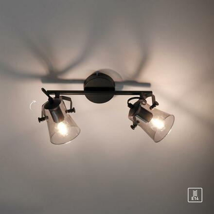 LEUCHTEN DIREKT is JUST LIGHT 2 ramenné stropní svítidlo černá barva otočné v jednoduchém designu  LD 15282-18