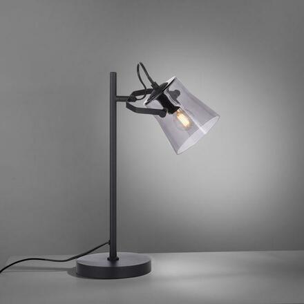 LEUCHTEN DIREKT is JUST LIGHT 1 ramenná stolní lampička černá se šňurovým vypínačem  LD 15284-18