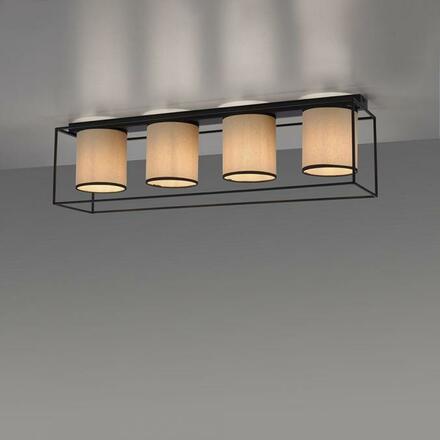 LEUCHTEN DIREKT is JUST LIGHT LED stropní svítidlo látkové stínidlo 4 ramenné černá jednoduchý design LD 15304-18