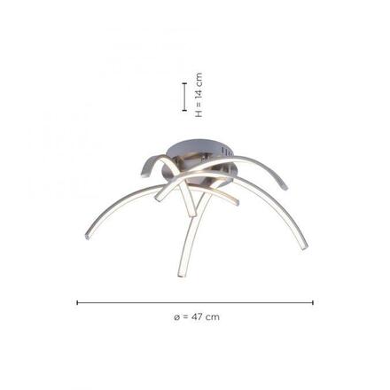 LEUCHTEN DIREKT is JUST LIGHT LED stropní svítidlo, ocel, 5-ramenné, ohnuté 3000K LD 15340-55