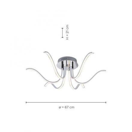 LEUCHTEN DIREKT is JUST LIGHT LED stropní svítidlo, chrom, 6-ramenné 3000K LD 15342-17