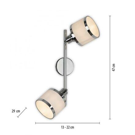 LEUCHTEN DIREKT is JUST LIGHT stropní svítidlo 2 ramenné lesklý chrom otočné do interiéru LD 15372-17