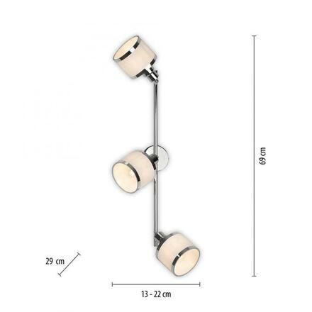 LEUCHTEN DIREKT is JUST LIGHT stropní svítidlo 3 ramenné lesklý chrom otočné do interiéru LD 15373-17