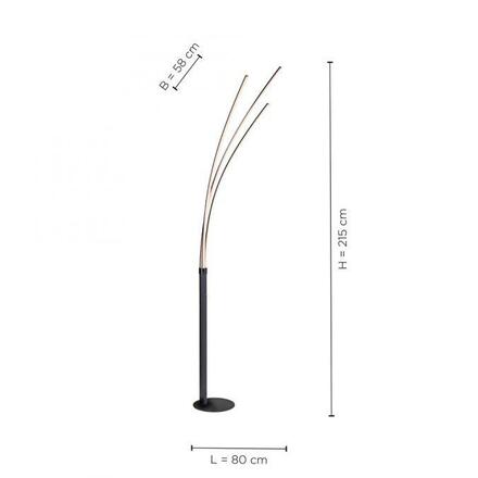 LEUCHTEN DIREKT is JUST LIGHT LED stojací svítidlo, černá, 3-ramenné, 18 W, 2200 lm 3000K