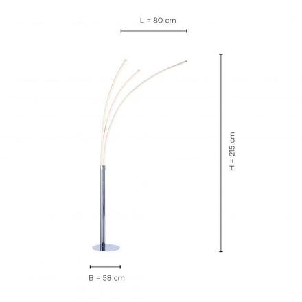 LEUCHTEN DIREKT is JUST LIGHT LED stojací svítidlo, moderní chrom, 3-ramenné 3000K LD 15383-55