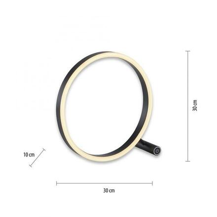 LEUCHTEN DIREKT is JUST LIGHT LED stolní svítidlo, antracit, kruhové pr.30cm, dotykový stmívač, Switchmo, teplá bílá 3000K