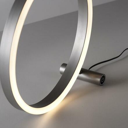 LEUCHTEN DIREKT is JUST LIGHT LED stolní lampa hliník, kruhová, pr.30cm, dotykový stmívač, Switchmo, teplá bílá 3000K