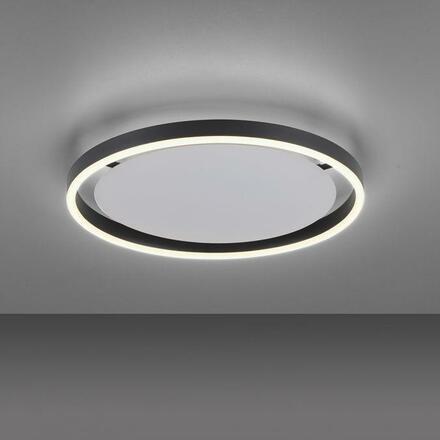 LEUCHTEN DIREKT is JUST LIGHT LED stropní svítidlo antracit, kruhové pr.40cm, stmívatelné, Switchmo, teplá bílá krokově stmívatelné 3000K