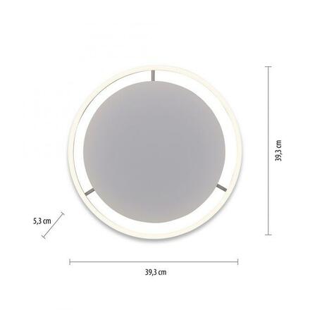 LEUCHTEN DIREKT is JUST LIGHT LED stropní svítidlo, hliník, kruhové, pr.40cm, stmívatelné, Switchmo, teplá bílá krokově stmívatelné 3000K