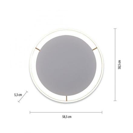 LEUCHTEN DIREKT is JUST LIGHT LED stropní svítidlo, matná mosaz, kruhové pr.60cm, stmívatelné, Switchmo, teplá bílá krokově stmívatelné 3000K
