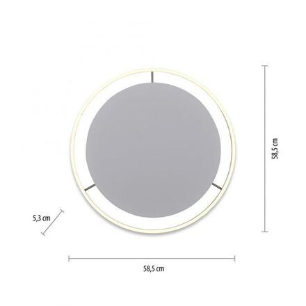 LEUCHTEN DIREKT is JUST LIGHT LED stropní svítidlo, hliník, kruhové, pr.60cm, stmívatelné, Switchmo, teplá bílá krokově stmívatelné 3000K