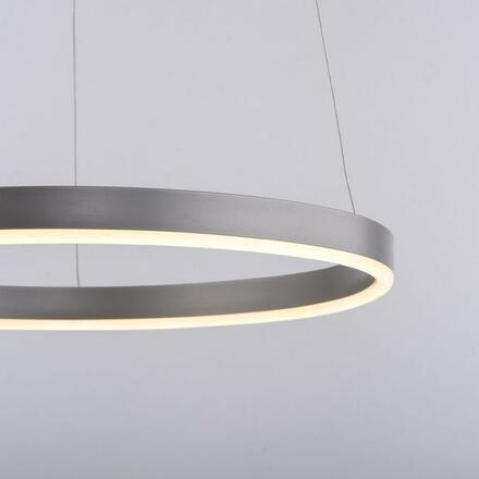 LEUCHTEN DIREKT is JUST LIGHT LED závěsné svítidlo hliník kruhové, pr.40cm, stmívatelné, Switchmo, teplá bílá krokově stmívatelné 3000K