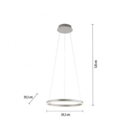 LEUCHTEN DIREKT is JUST LIGHT LED závěsné svítidlo hliník kruhové, pr.40cm, stmívatelné, Switchmo, teplá bílá krokově stmívatelné 3000K