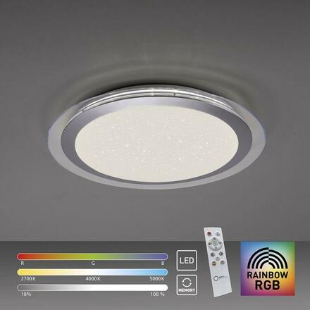 LEUCHTEN DIREKT is JUST LIGHT LED stropní svítidlo ploché 45x45cm, kruhové, bílé, stmívatelné, hra barev, CCT LED panel RGB+2700-5000K