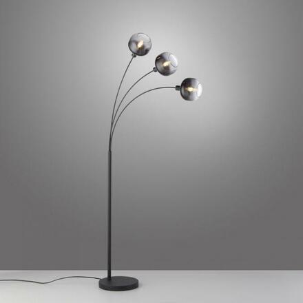 LEUCHTEN DIREKT is JUST LIGHT stojací svítidlo 3 ramenné černá kouřové sklo moderní nastavitelné LD 15422-18
