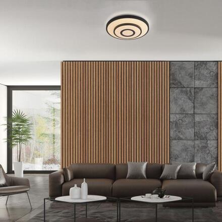 JUST LIGHT LED stropní svítidlo TURANUS, černé, kruhové, hvězdné nebe 3000K