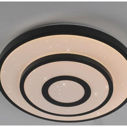 JUST LIGHT LED stropní svítidlo TURANUS, černé, kruhové, hvězdné nebe 3000K