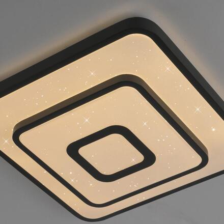 JUST LIGHT LED stropní svítidlo TURANUS, černé, hranaté, hvězdné nebe 3000K