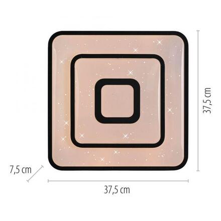 JUST LIGHT LED stropní svítidlo TURANUS, černé, hranaté, hvězdné nebe 3000K