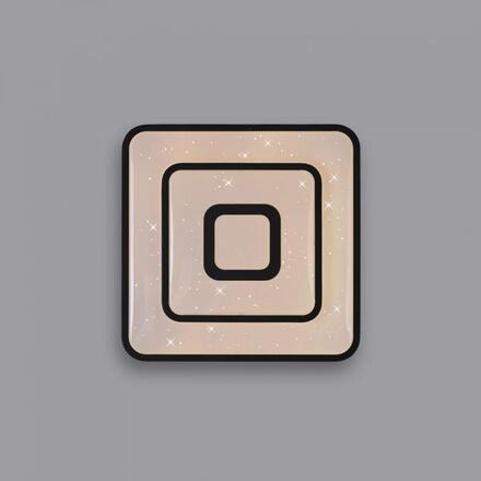 JUST LIGHT LED stropní svítidlo TURANUS, černé, hranaté, hvězdné nebe 3000K