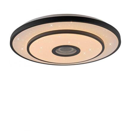 JUST LIGHT LED stropní svítidlo TURANUS, černé, kruhové, 50 cm, hvězdné nebe 3000K