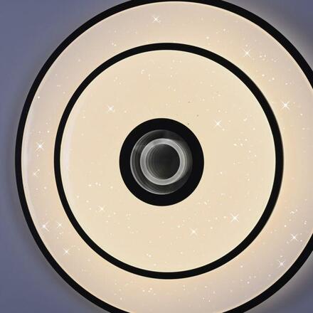 JUST LIGHT LED stropní svítidlo TURANUS, černé, kruhové, 50 cm, hvězdné nebe 3000K