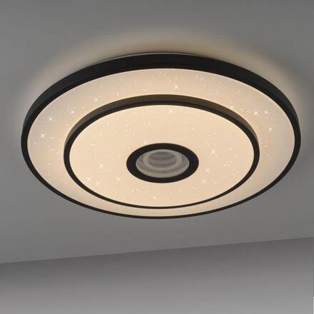JUST LIGHT LED stropní svítidlo TURANUS, černé, kruhové, 50 cm, hvězdné nebe 3000K