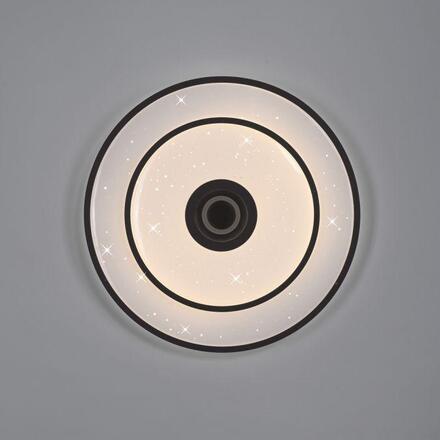 JUST LIGHT LED stropní svítidlo TURANUS, černé, kruhové, 50 cm, hvězdné nebe 3000K