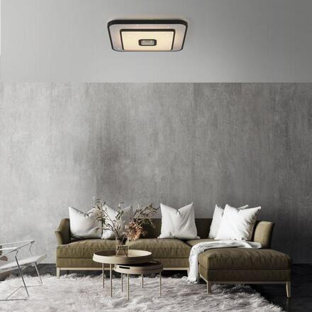 JUST LIGHT LED stropní svítidlo TURANUS, černá, hranaté, 50 cm, hvězdné nebe 3000K