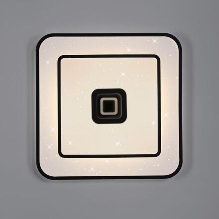 JUST LIGHT LED stropní svítidlo TURANUS, černá, hranaté, 50 cm, hvězdné nebe 3000K