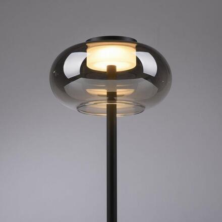 JUST LIGHT Kolekce Schöner Wohnen stolní lampa SIA černá, kouřové sklo, šňůrový vypínač 3000K