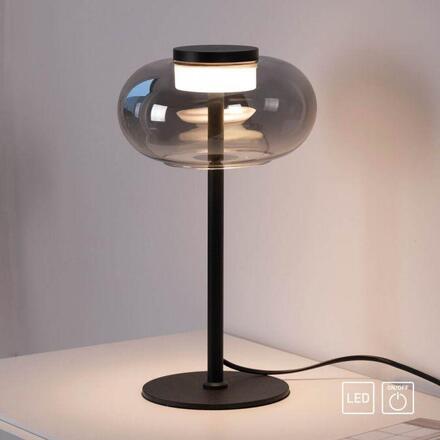 JUST LIGHT Kolekce Schöner Wohnen stolní lampa SIA černá, kouřové sklo, šňůrový vypínač 3000K