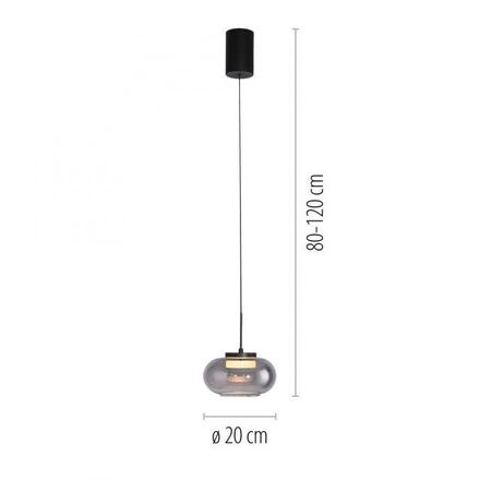 JUST LIGHT Kolekce Schöner Wohnen závěsné svítidlo SIA černá, kouřové sklo, stmívatelné, SimplyDim 3000K