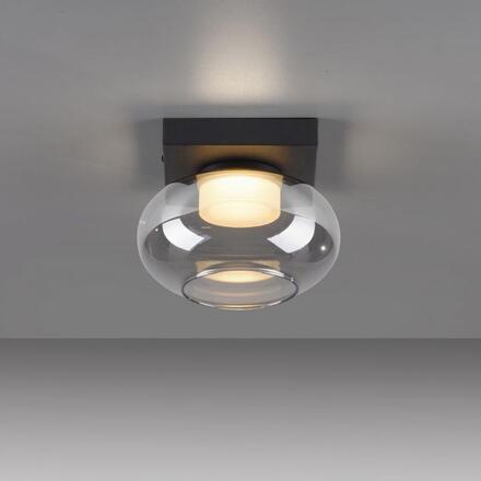 JUST LIGHT Kolekce Schöner Wohnen stropní svítidlo SIA černé, kouřové sklo, stmívatelné, paměť, SimplyDim 3000K