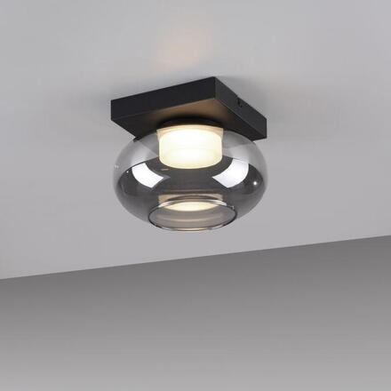 JUST LIGHT Kolekce Schöner Wohnen stropní svítidlo SIA černé, kouřové sklo, stmívatelné, paměť, SimplyDim 3000K