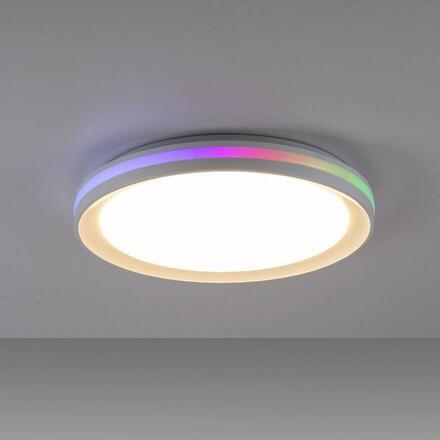 LEUCHTEN DIREKT is JUST LIGHT LED stropní svítidlo ploché 40x40cm, kruhové, bílé, stmívatelné, hra barev, CCT LED panel RGB+2700-5000K