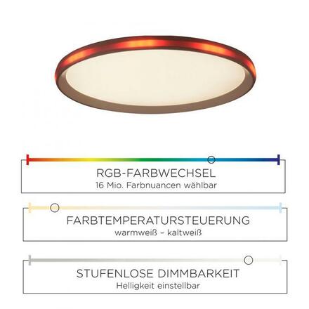 LEUCHTEN DIREKT is JUST LIGHT LED stropní svítidlo, bílé, CCT, RGB, dálkový ovladač, stmívatelné 2700-5000K