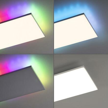 LEUCHTEN DIREKT is JUST LIGHT LED stropní svítidlo 100,5x25,5cm bílé hranaté RGB+CCT stmívatelné panel RGB+2700-5000K