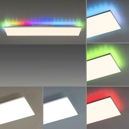LEUCHTEN DIREKT is JUST LIGHT LED stropní svítidlo 100,5x25,5cm bílé hranaté RGB+CCT stmívatelné panel RGB+2700-5000K
