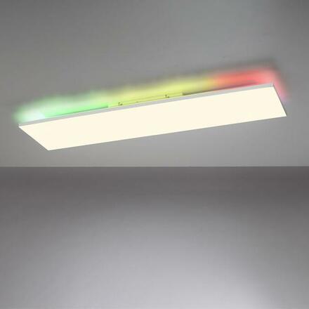 LEUCHTEN DIREKT is JUST LIGHT LED stropní svítidlo 100,5x25,5cm bílé hranaté RGB+CCT stmívatelné panel RGB+2700-5000K