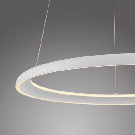 JUST LIGHT Kolekce Schöner Wohnen LED závěsné svítidlo QUILLO, bílé, kruhové, stmívatelné, Comfort Lift, SimplyDim 3000K