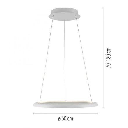 JUST LIGHT Kolekce Schöner Wohnen LED závěsné svítidlo QUILLO, bílé, kruhové, stmívatelné, Comfort Lift, SimplyDim 3000K