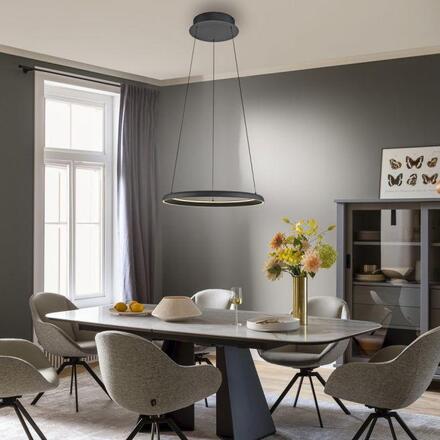 JUST LIGHT Kolekce Schöner Wohnen LED závěsné svítidlo QUILLO, černé, stmívatelné, Comfort Lift, SimplyDim 3000K