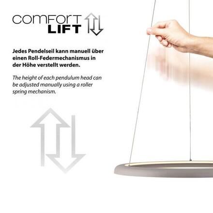 JUST LIGHT Kolekce Schöner Wohnen LED závěsné svítidlo QUILLO, písková barva, stmívatelné, paměťová funkce, SimplyDim 3000K