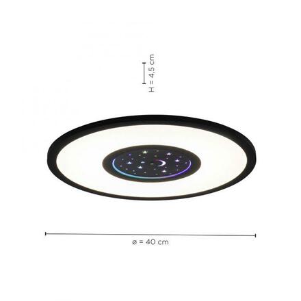 LEUCHTEN DIREKT is JUST LIGHT LED stropní svítidlo, černá, CCT, RGB, dálkový ovladač, stmívatelné, paměťová funkce RGB+2700-5000K