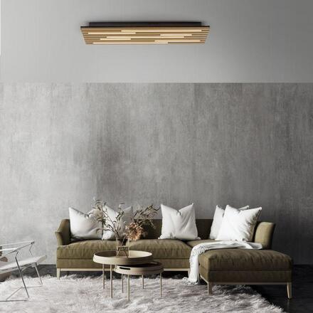 JUST LIGHT LED stropní svítidlo AKUSTIK, dřevo, přírodní, panel, hranaté 3000K